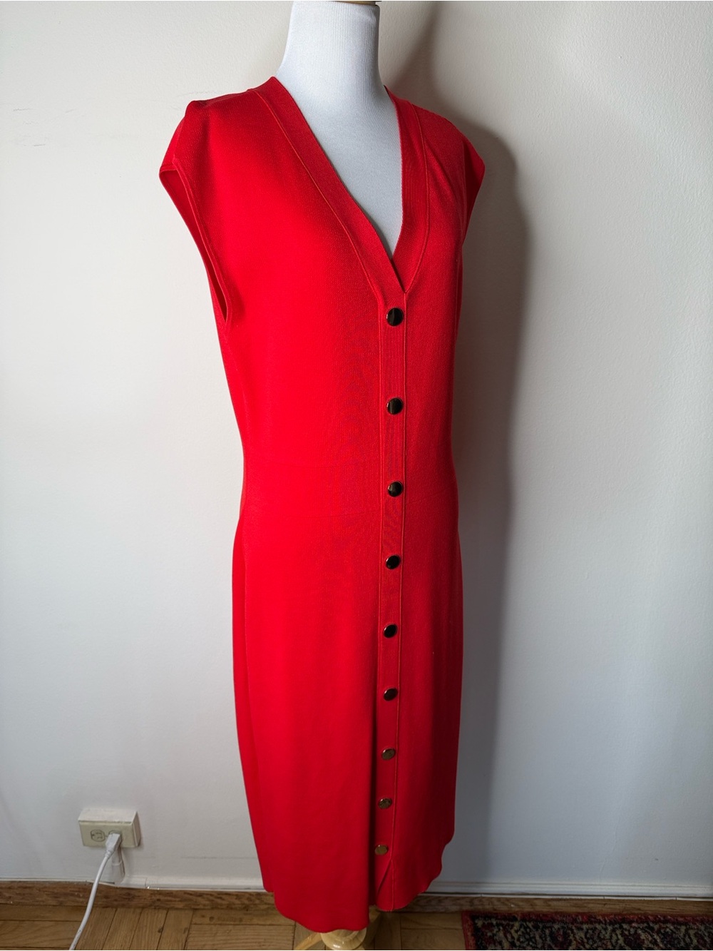 New York & Company Red Jersey Knit Sleeveless Maxi Dress - Picture 3 of 6